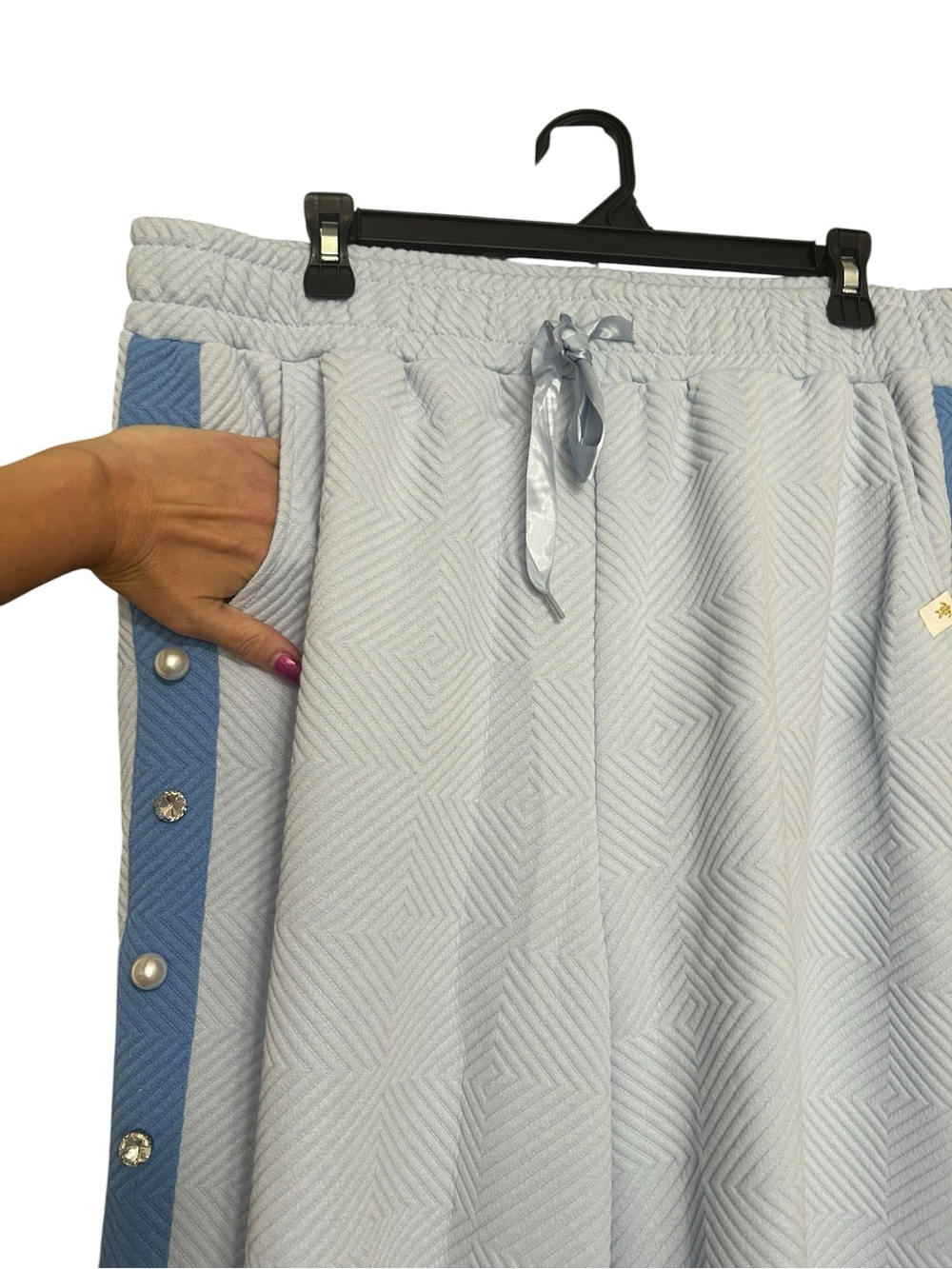 Simply Southern Blue Pants with Beautiful pearl & rhinestone embellishments XXL - Picture 3 of 6